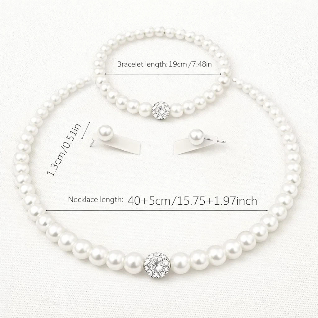 Genuine Akoya Pearl Necklace 18″ 9-10mm White w/ Earrings Jewelry Set
