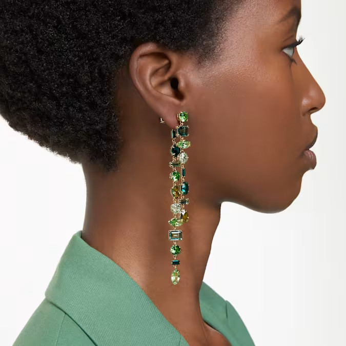 Swarovski Gema drop earrings Asymmetric design