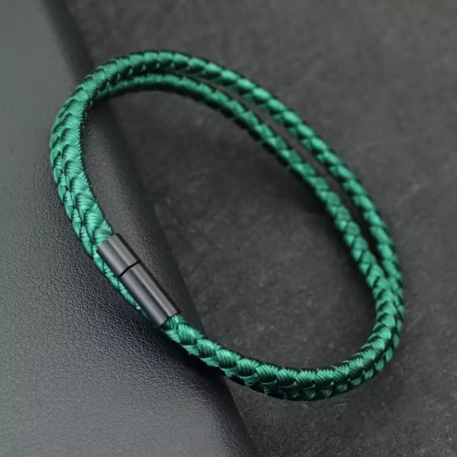 Men Minimalist 4mm Rope Bracelet Handmade Braided Ethnic String Gift Multi Color