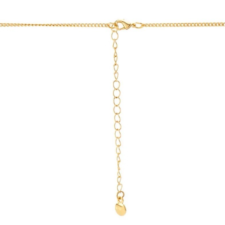 24k Gold plated MAYAMAR Moon & Star Rectangle Charm Pendant Cable Chain Necklace