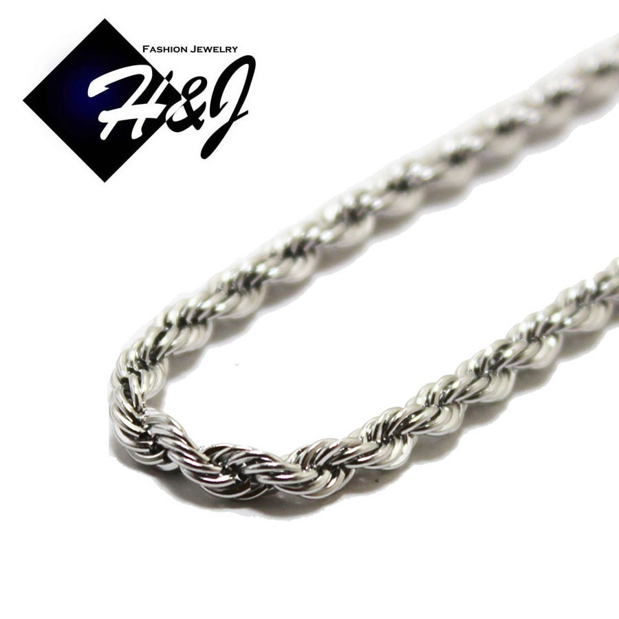 18″20″24″30″Stainless Steel 2.5/3.5mm Silver Rope Chain Plain Cross Pendant*P29