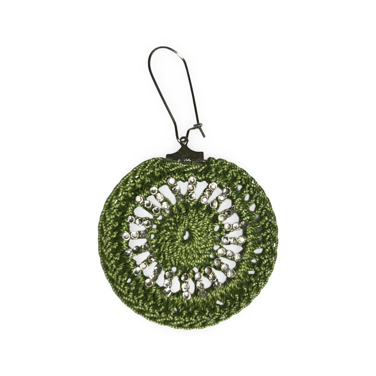 Icy Boho Earrings New Surgical Steel Ear Wire In Olive Green