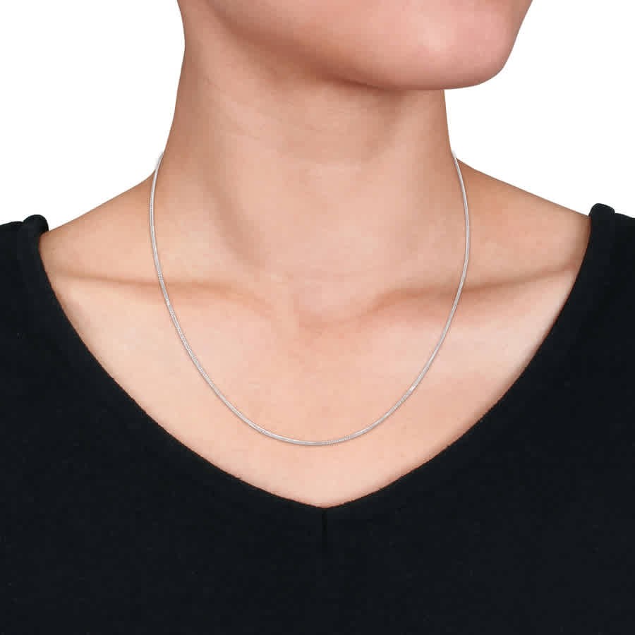 AMOUR Curb Link Chain Necklace In Platinum, 18 In