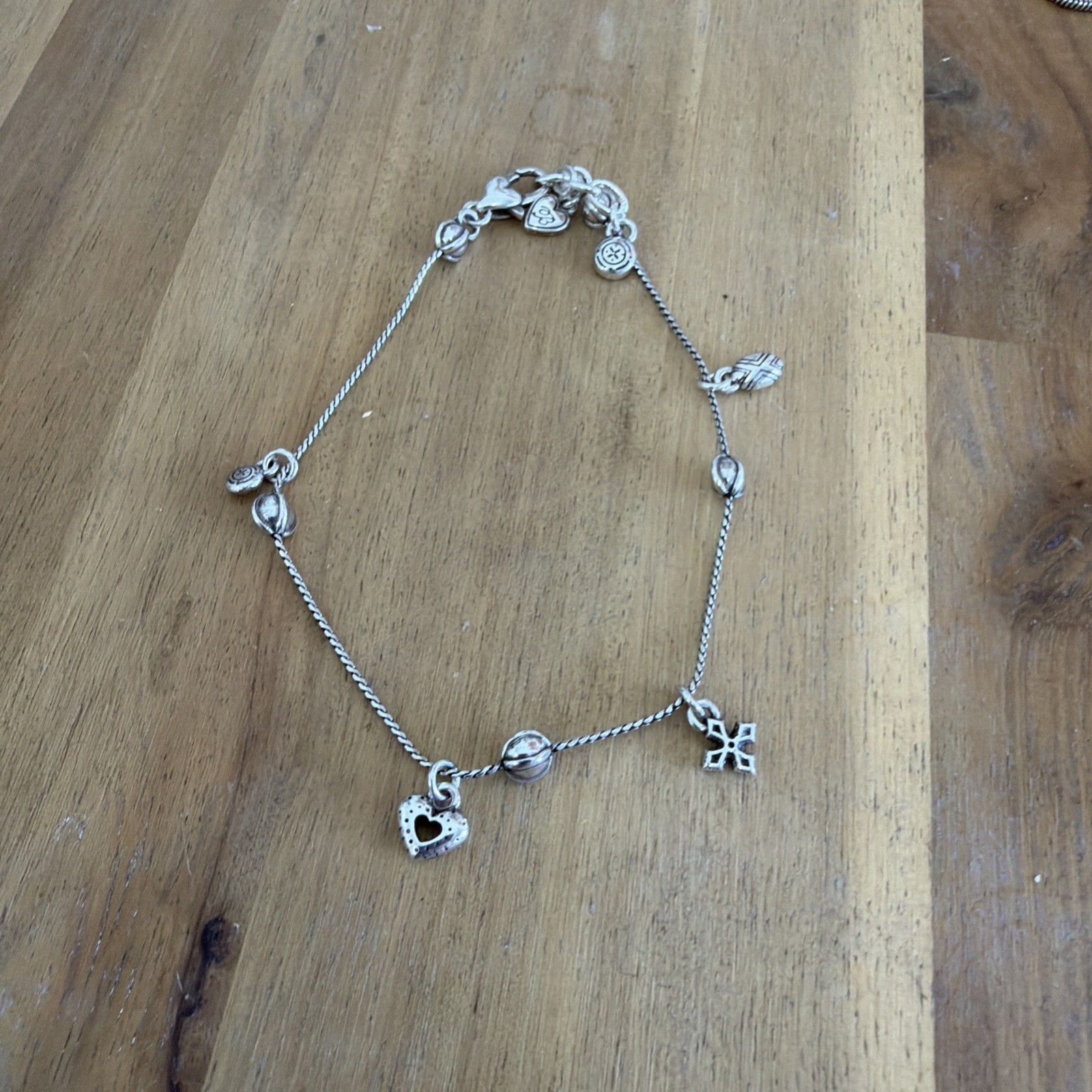 Brighton Tiny Charms Heart Cross Anklet **RETIRED**