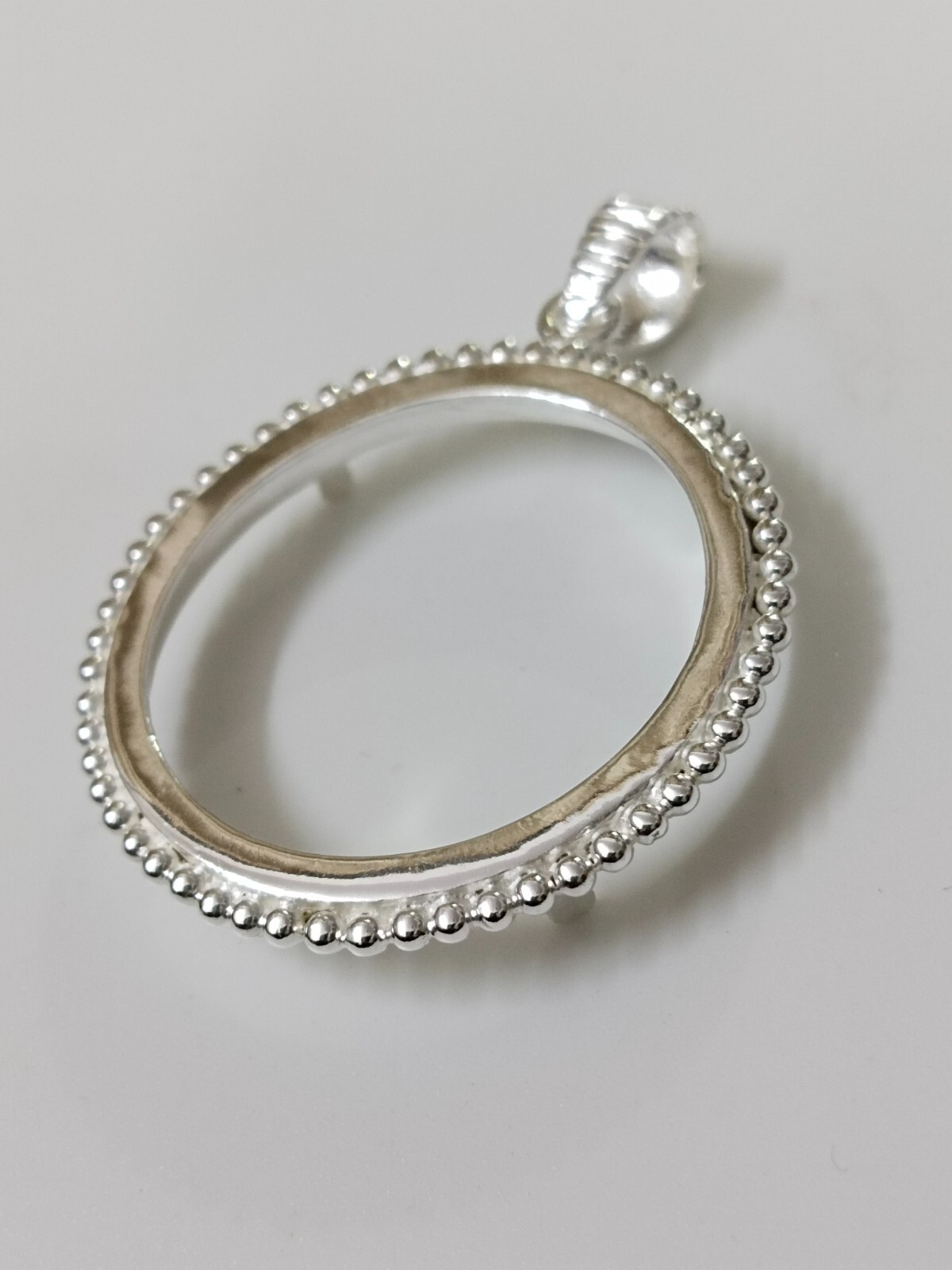 925 Sterling Silver Round Bezel Pendant prong jewelry Making Tools Coin
