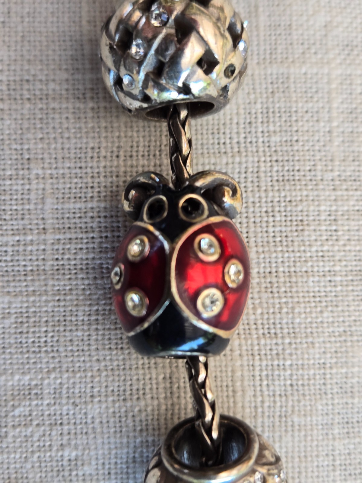 Brighton Bumble Bee & Lady Bug Charm Bracelet with Assorted Add-on Beads