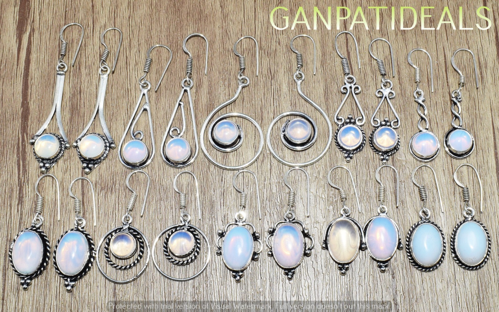 SALE !! 5pcs Opalite Gemstone Earring Lots 925 Silver Plated Jewelry