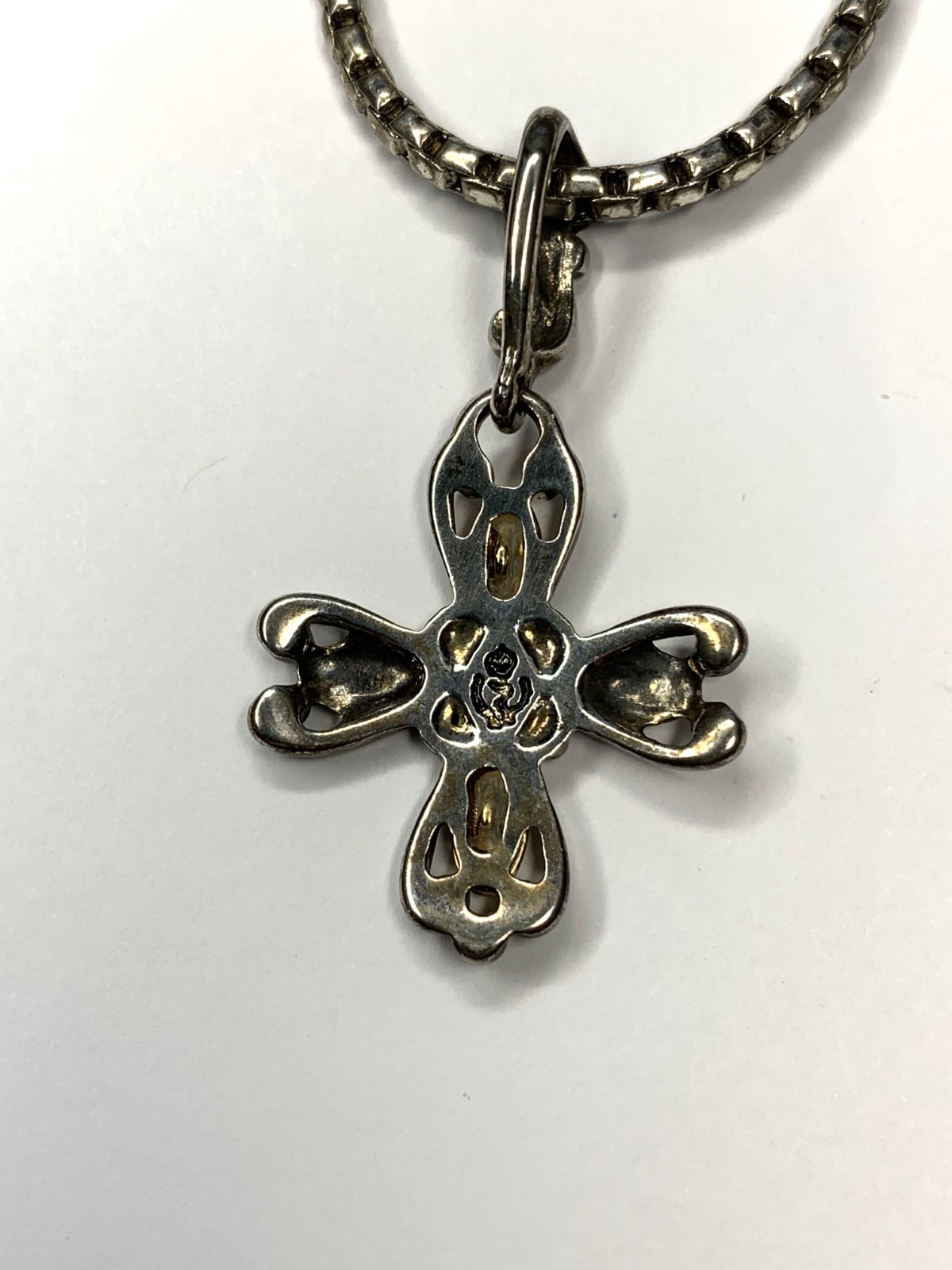 Premier Designs Deborah Silver and Gold Tone Cross Pendant Necklace