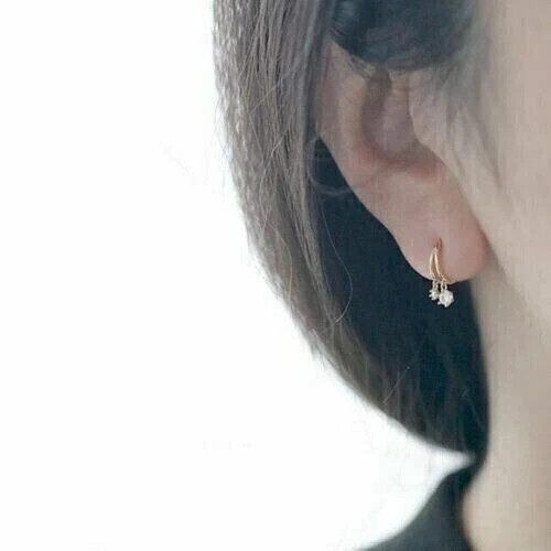 2Ct Round Cut Simulated Diamond Elegant Tiny Stud Earring 14k Yellow Gold Plated