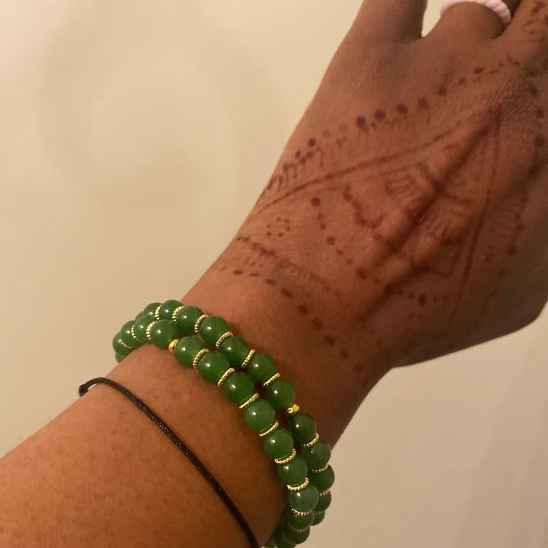 Jade Gemstone Bead Abundance Money Bracelet 6mm Crystal Healing Good Luck Gifts