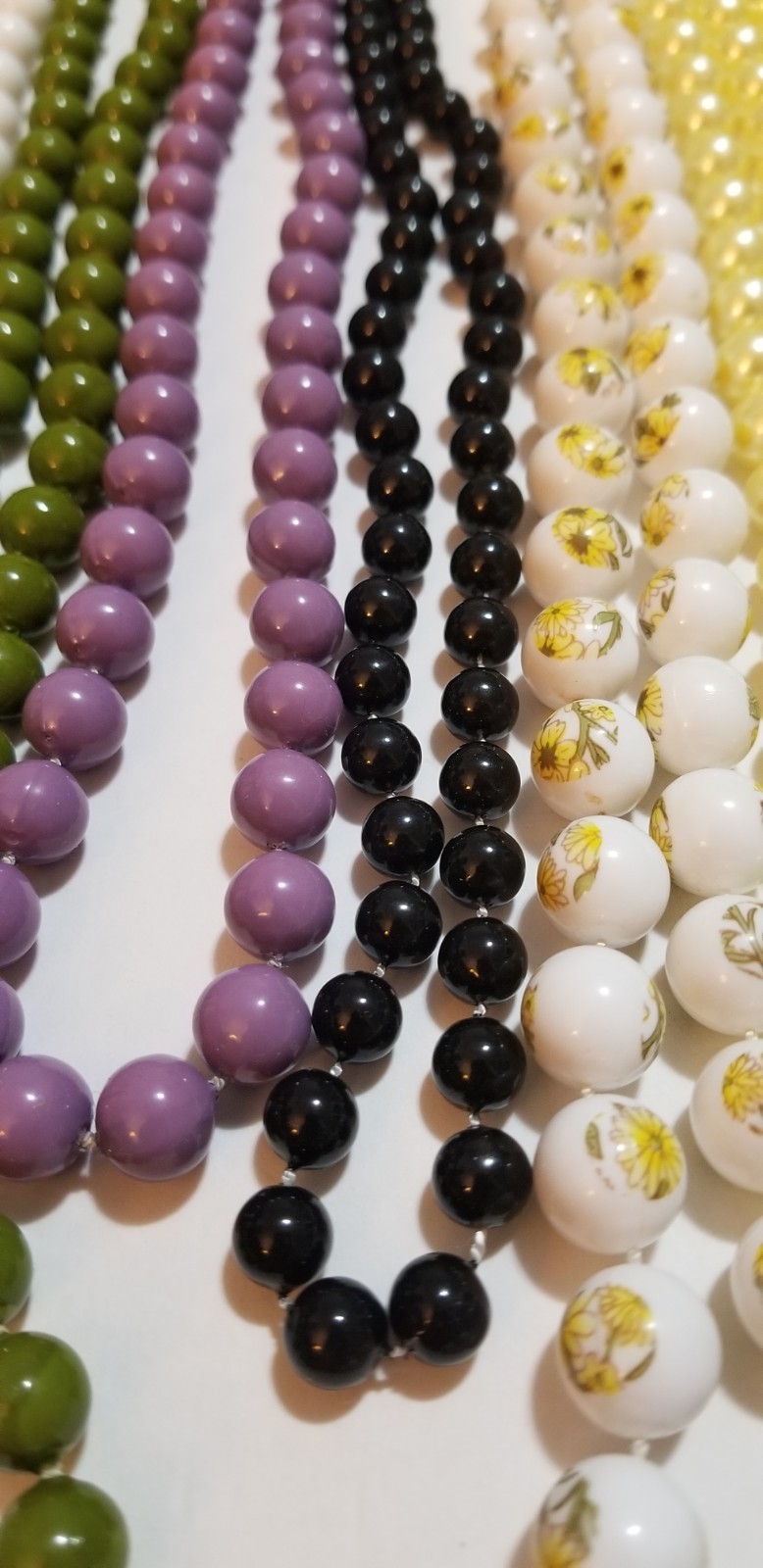 Lot Of 10 Vintage To Now Plastic Bead Necklaces – See Description
