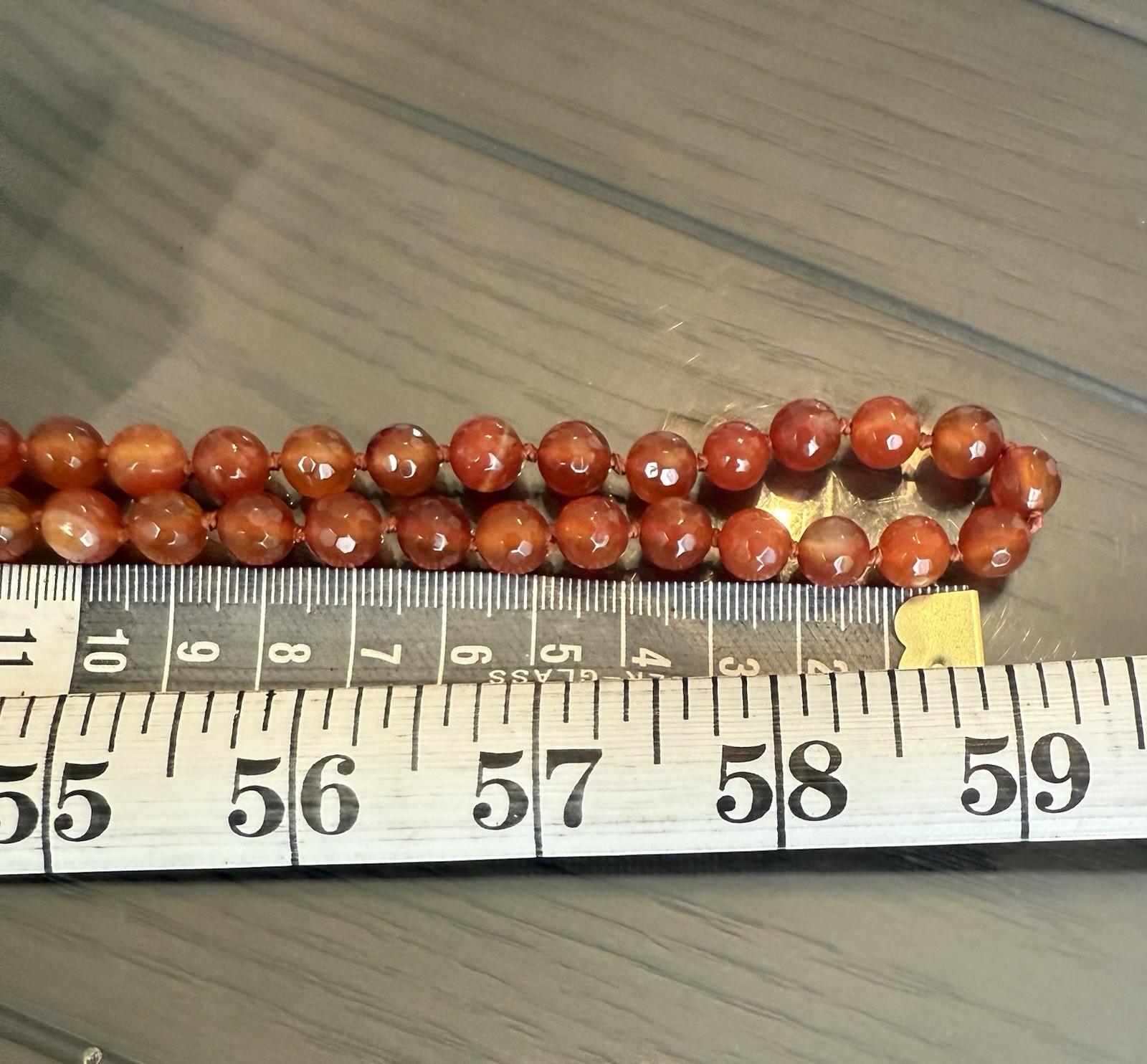 Orange Carnelian Round Bead Statement Necklace, Ball/Bead Chain, Long Strand