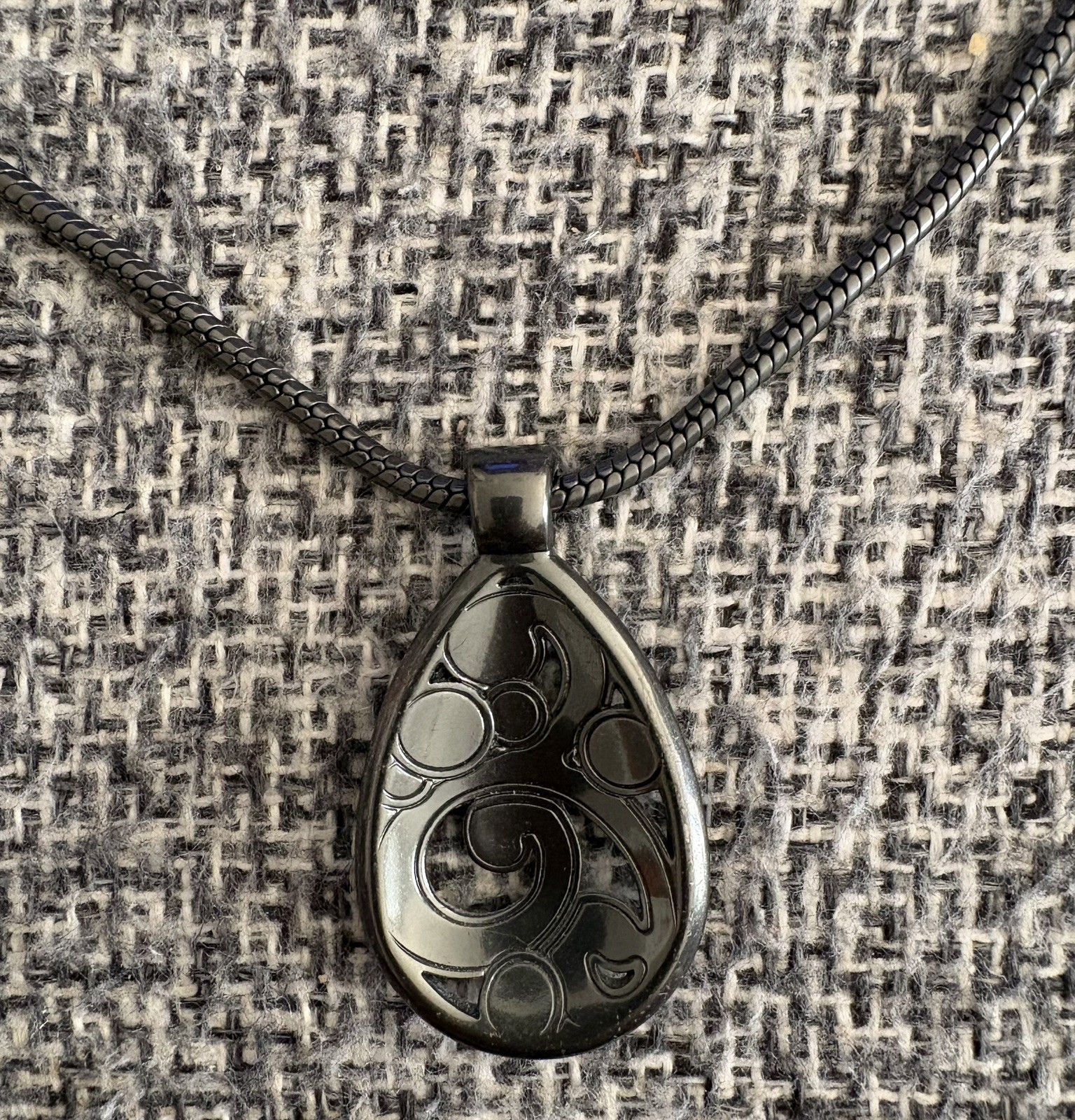 Brighton Contempo Gunmetal Necklace Oval Pendant