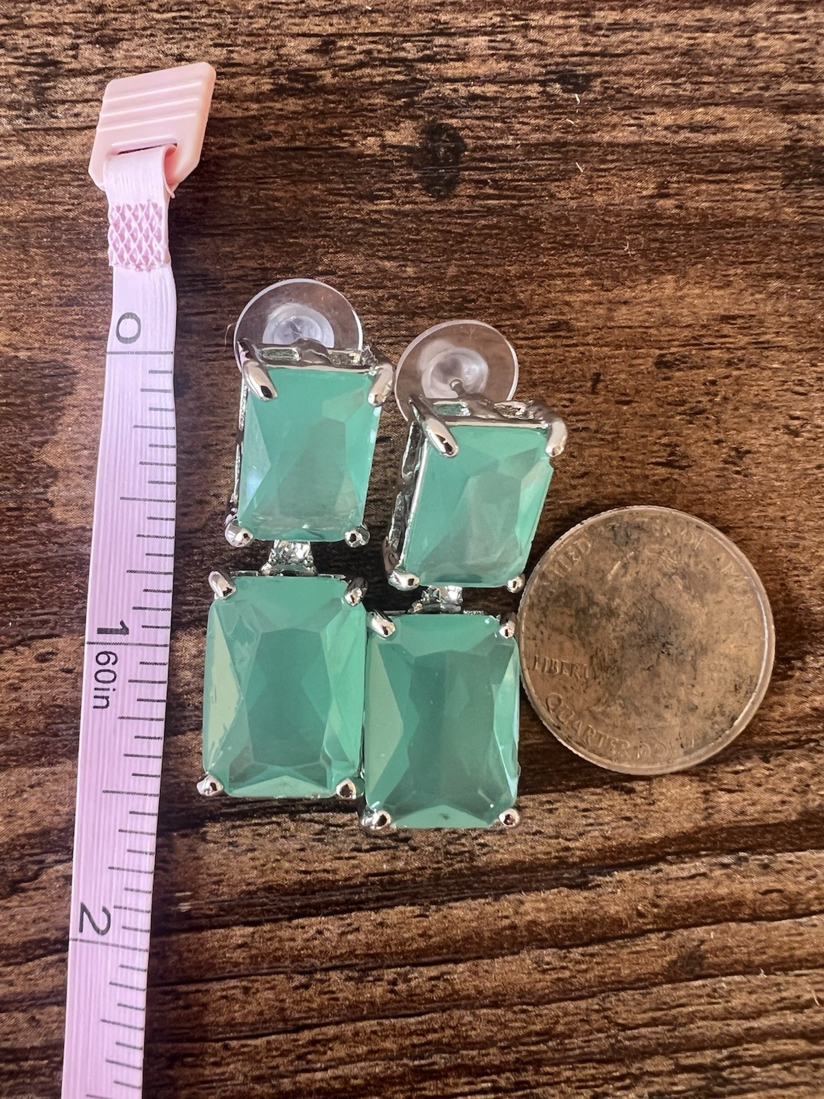 GORGEOUS 🔥 Simulated Teal Paraiba Tourmaline Rhinestone Dangle Drop Earrings