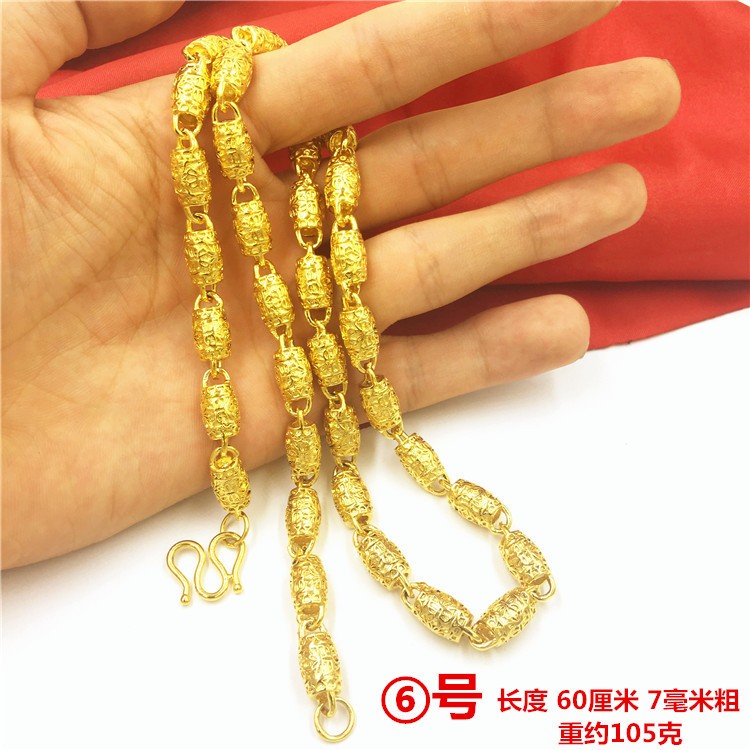22K 23K 24K Thai Baht Yellow Gold necklace for men