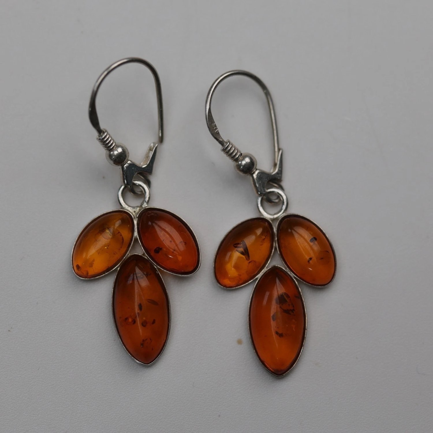 Earrings Approx 1.5 Inc Cognac Sterling Silver Vintage Long Dangle Drop