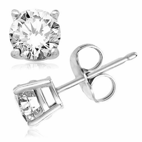 Set of 4 Sizes .925 Sterling Silver 3.75 CTW Round CZ Studs Earrings