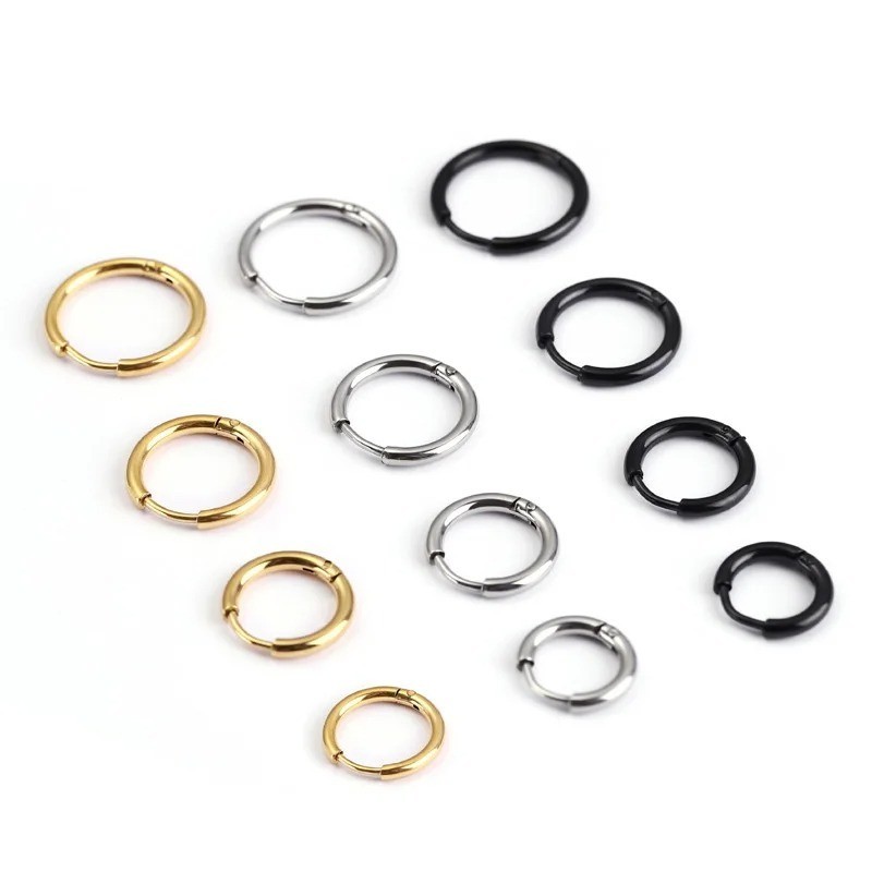 Continuous Mini Hoop Earrings 8mm 10mm 12mm 14mm 16mm Sterling Silver 925 Pair