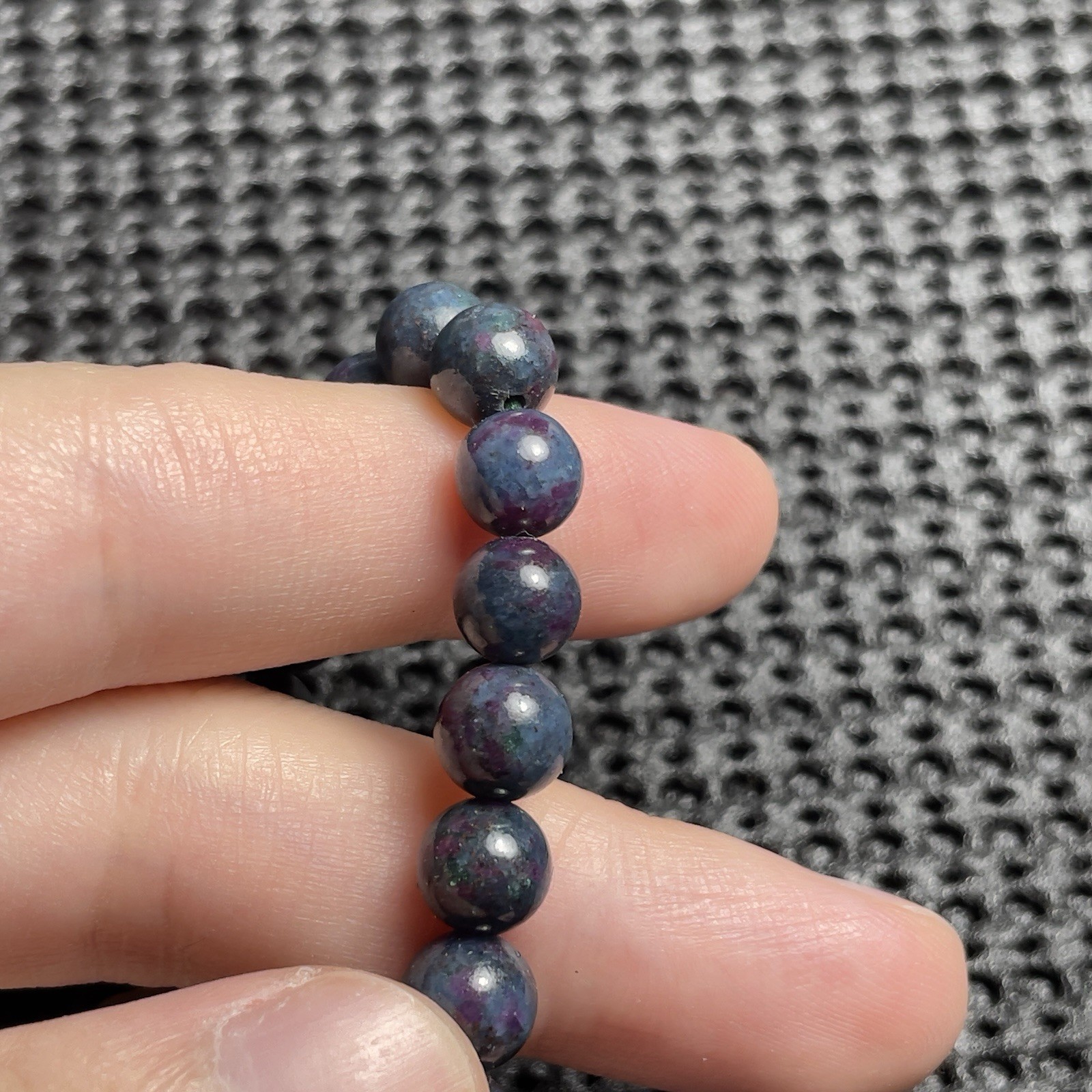7.5mm Rare Natural Ruby Kyanite Bracelet Crystal Gemstone AAA Quality Gift
