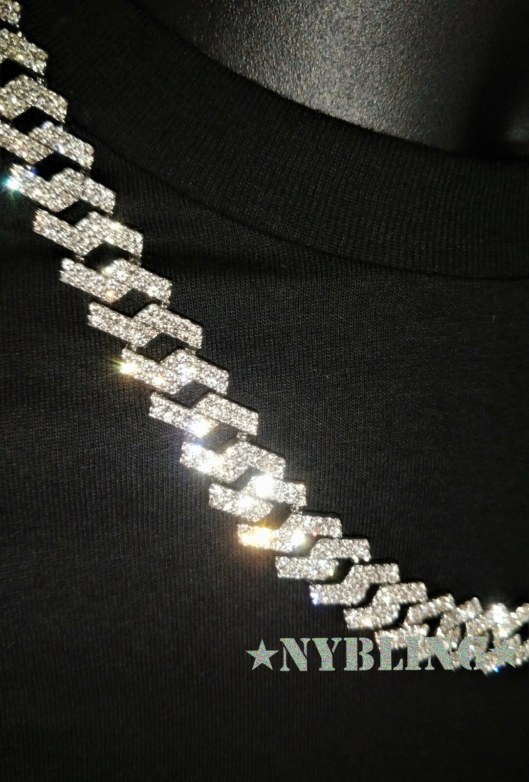 Mens Hip Hop Miami Cuban Prong Link Necklace Bracelet Gold Plated Iced CZ Chain