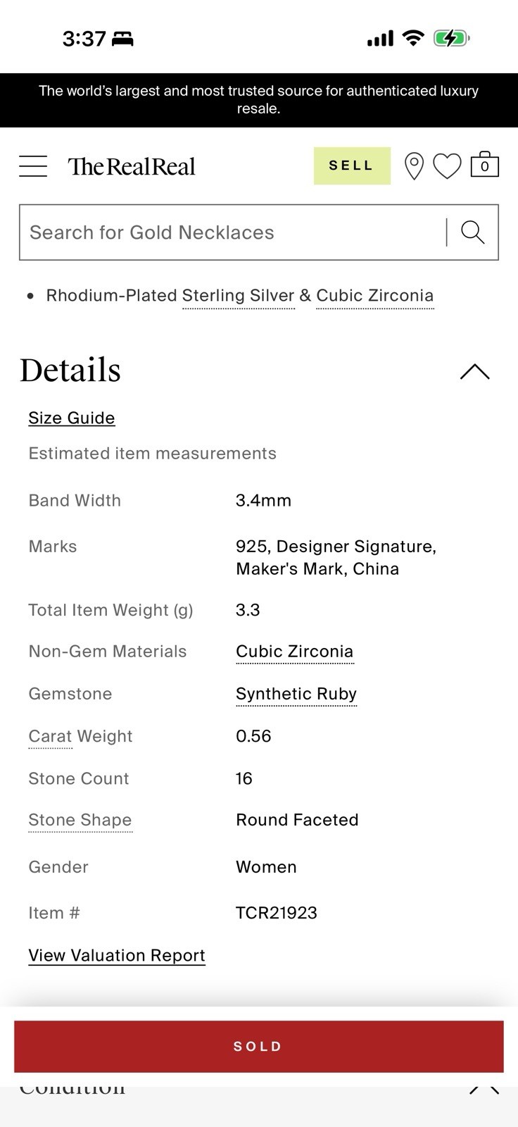 Tacori CZ 925 sybthetic ruby & cubic zirconia eternity band In very good