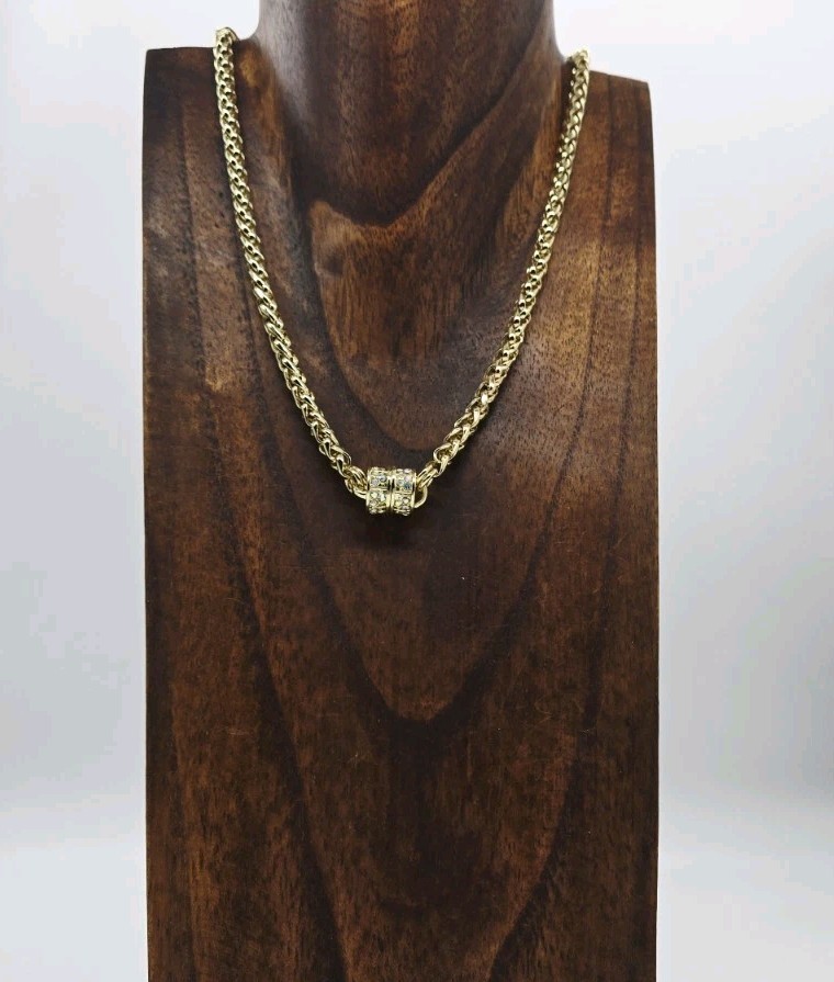 Kirks Folly Magic Weave Magnetic Interchangeable Necklace Gold tone 17 in