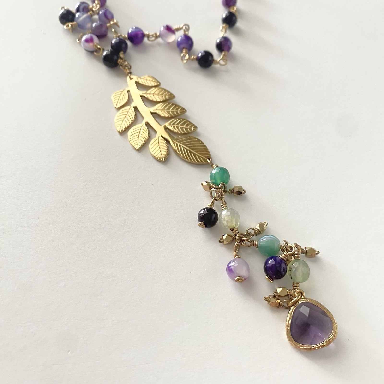 Nature Jewelry Semi Precious Gemstone Leaf Boho Jewelry