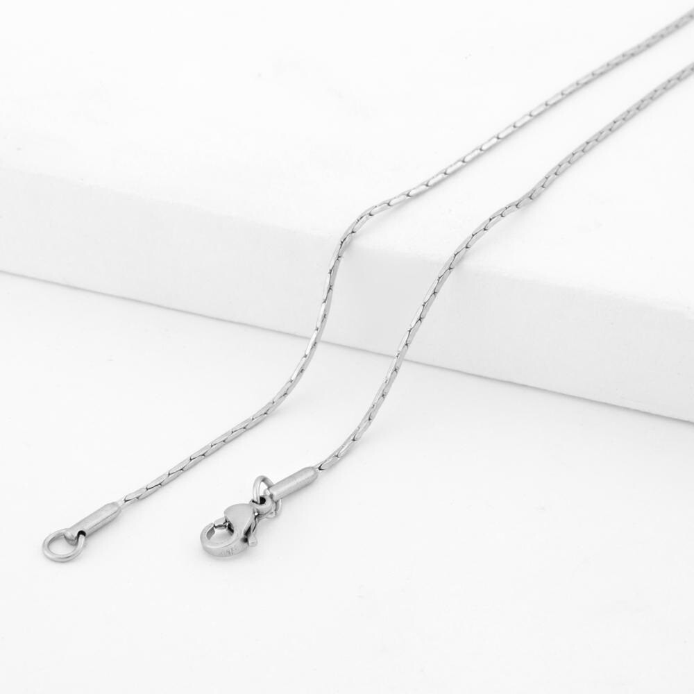 Stainless Steel Diamond-Cut Box Chain Thin 1.0mm 18″ Lobster Clasp Anti Tarnish