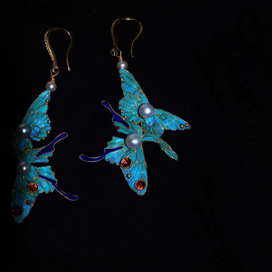 Chinese Palace-Style Butterfly Earrings