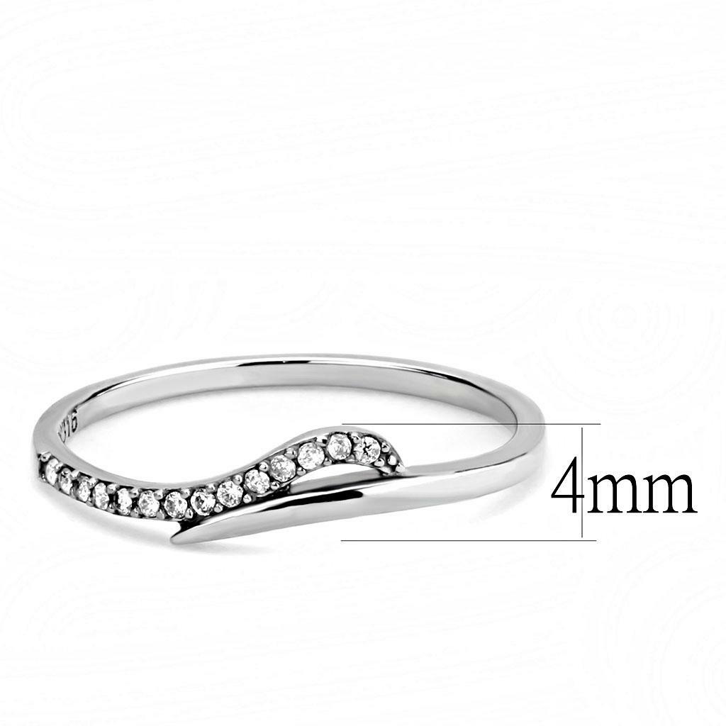 DA159 – High polished (no plating) Stainless Steel Ring with AAA Grade CZ in