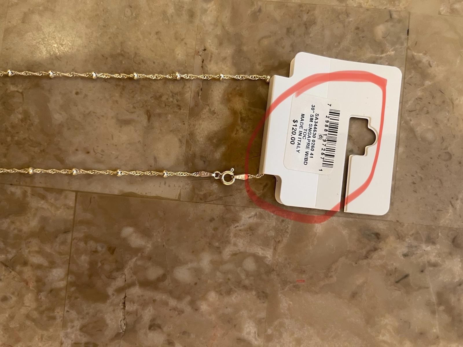 Sterling Silver Necklace 30” in Long