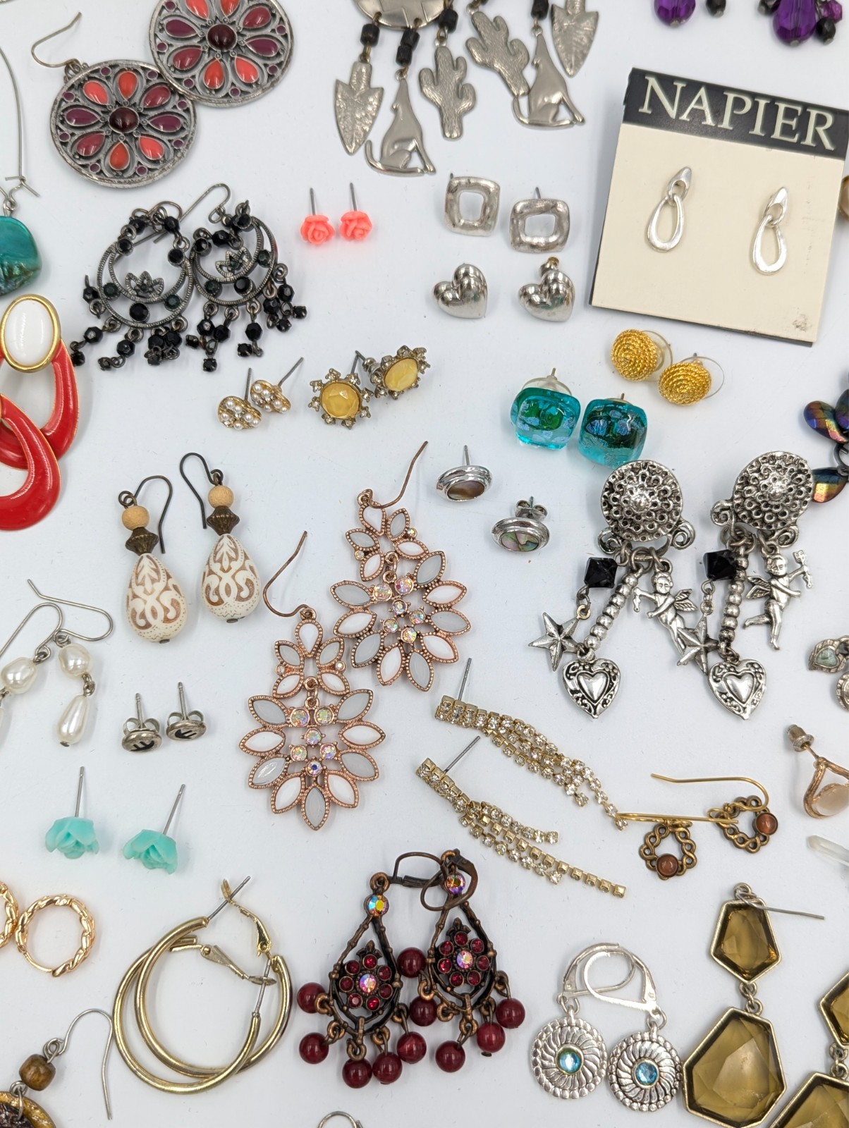 Earrings 50+ Pairs Cleaned & Ready to Wear Hoops Studs Dangle Any Occasion