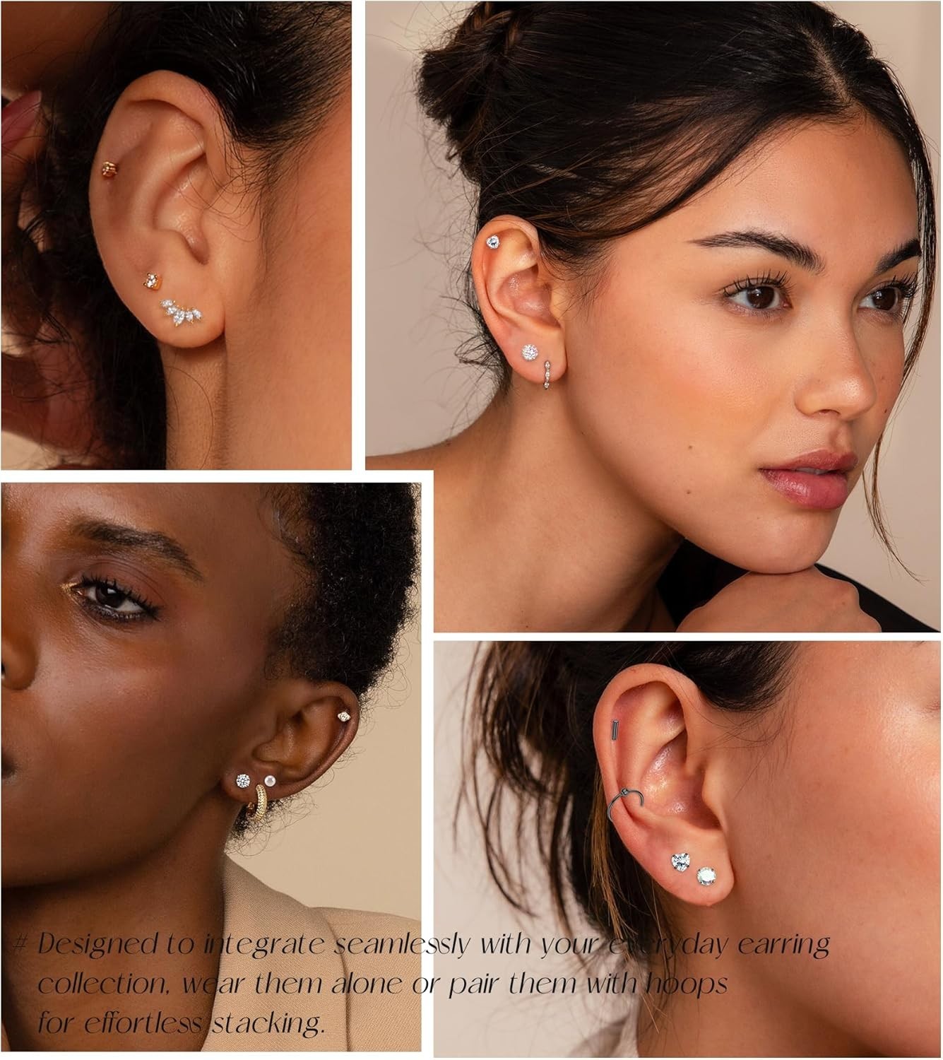 21 Pairs Surgical Steel Earrings Collection