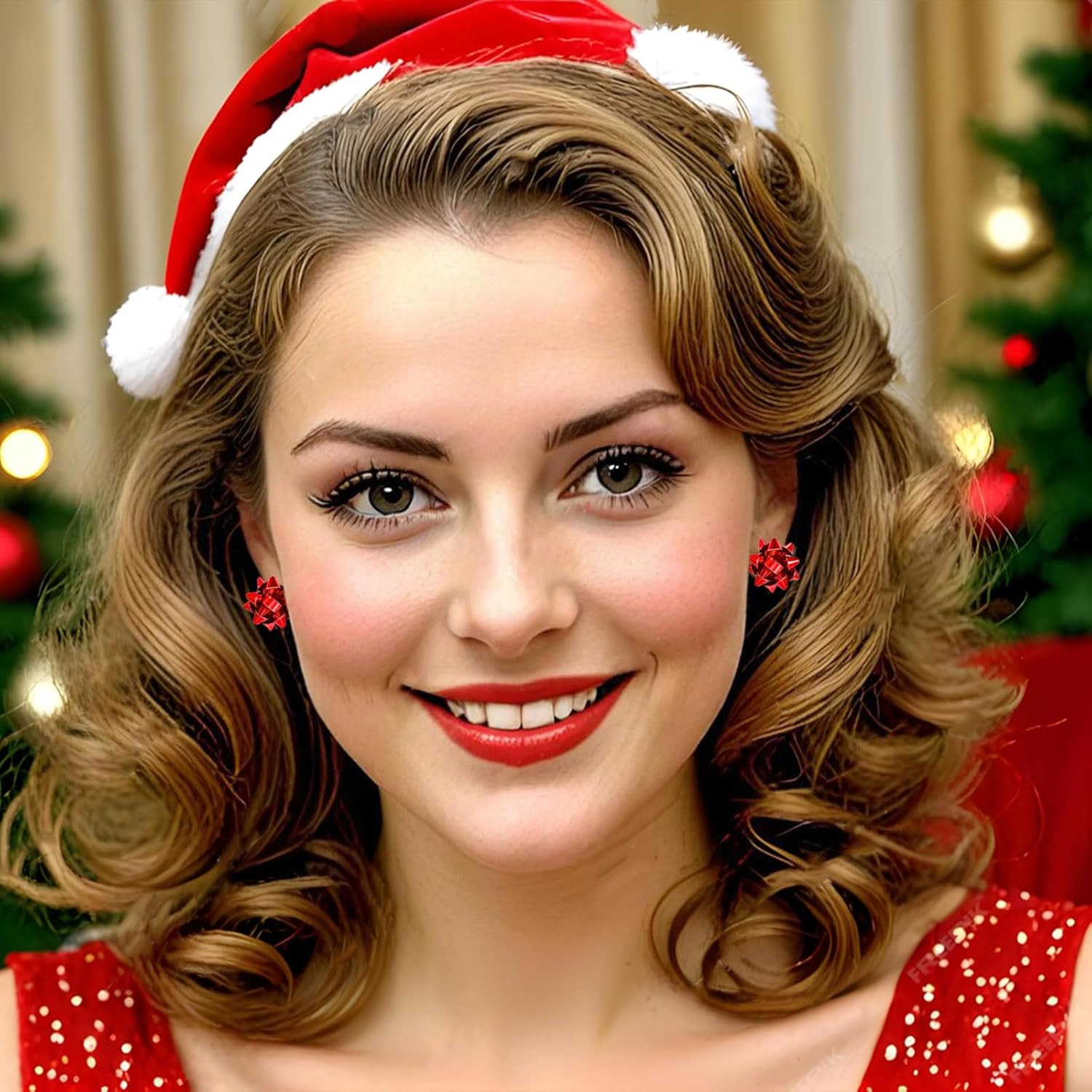 Gushu 30 Pairs Christmas Earrings for Women, Xmas Gifts Holiday Cute Stud