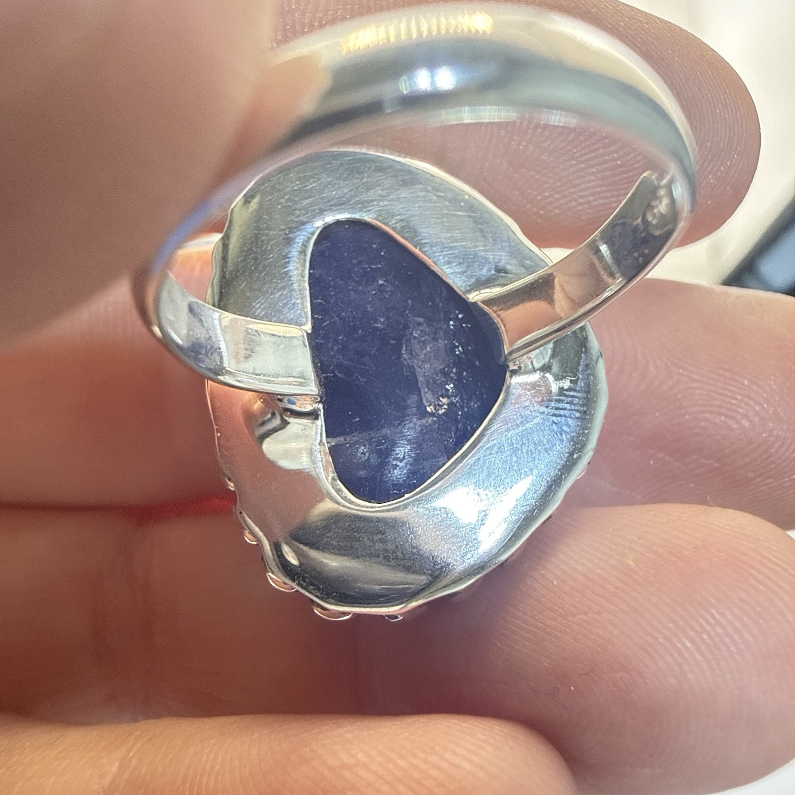 JTV Tanzanite Ring Sterling Silver Purple Free Form Rough Modern 925 Size 9 Arya