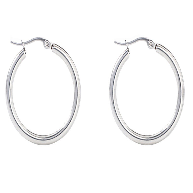 Sterling Silver Hoop Earrings Silver Smooth Round Shaped for Women 10MM-60MM USA