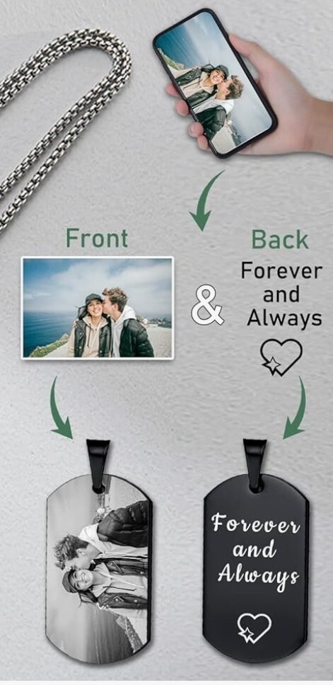 We Engarve Your Family Pic On Tag As Keychain Or Necklace