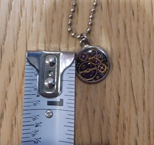 Steampunk Clock Mechanism Mechanical Pendant Silver Tone Necklace