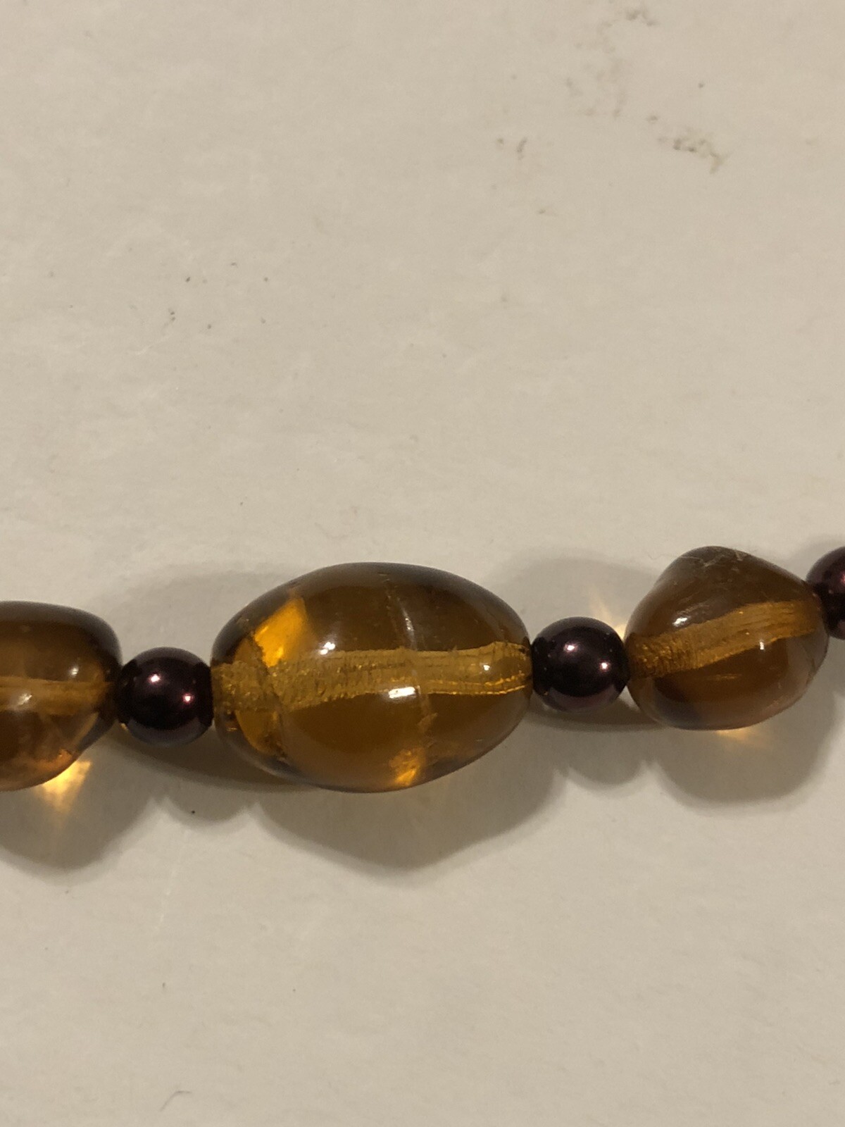 Joan Rivers Amber 25” Chunky Beaded Necklace Signed Free Shipping