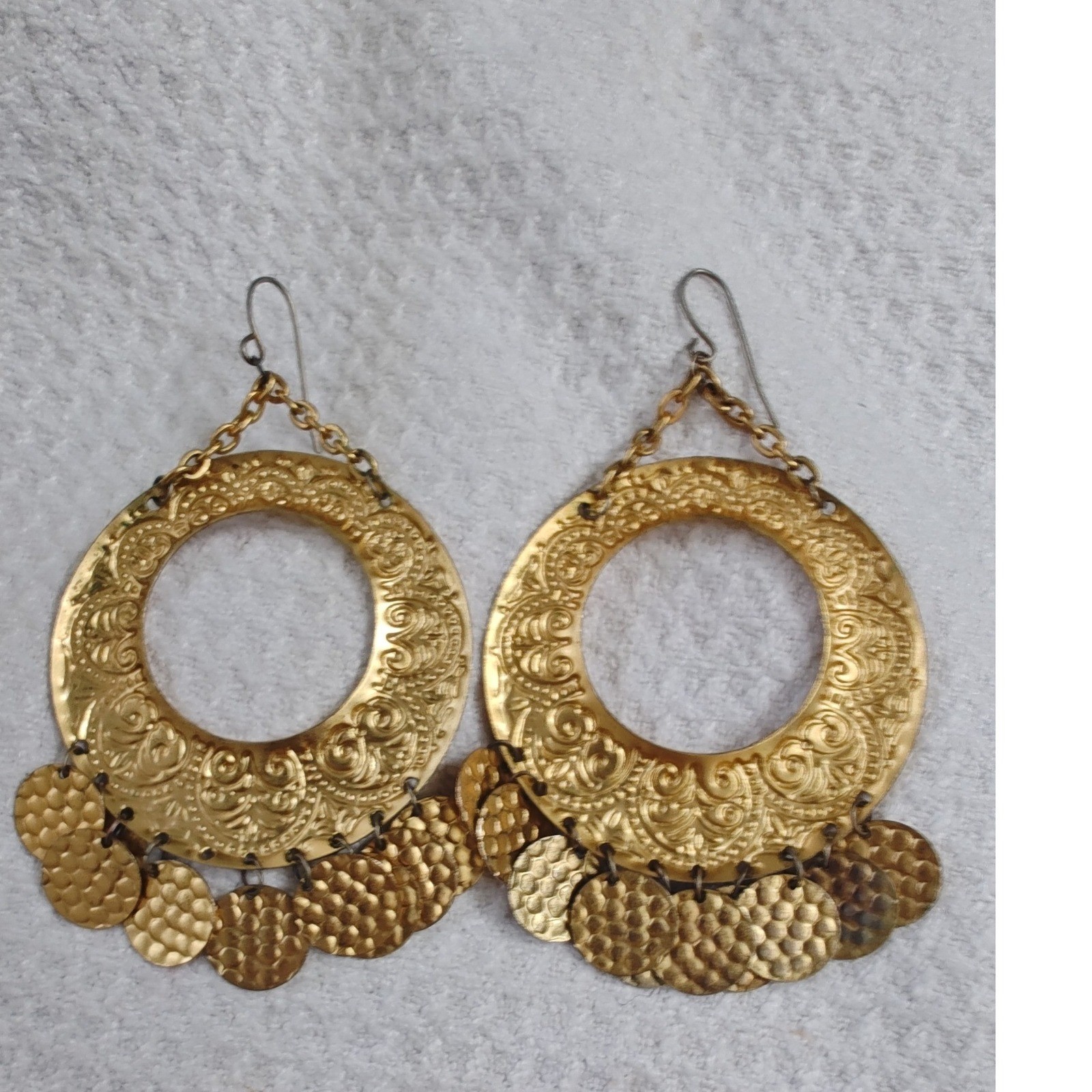 Statement Earrings Lot 4 Pairs Gold Silver Disco Star Boho Hoops Kitschy