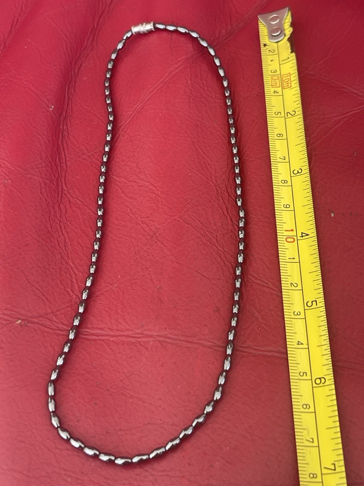 Black Hematite Fashion Jewelry Necklace Screw Barrel Clasp Classic 7 Inch