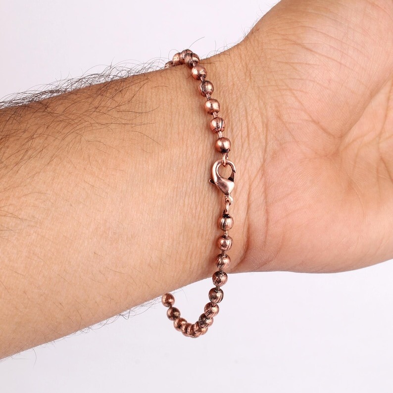 Pure Copper Snake Chain Bracelet Copper Arthritis Pain Relief Biker Bracelet