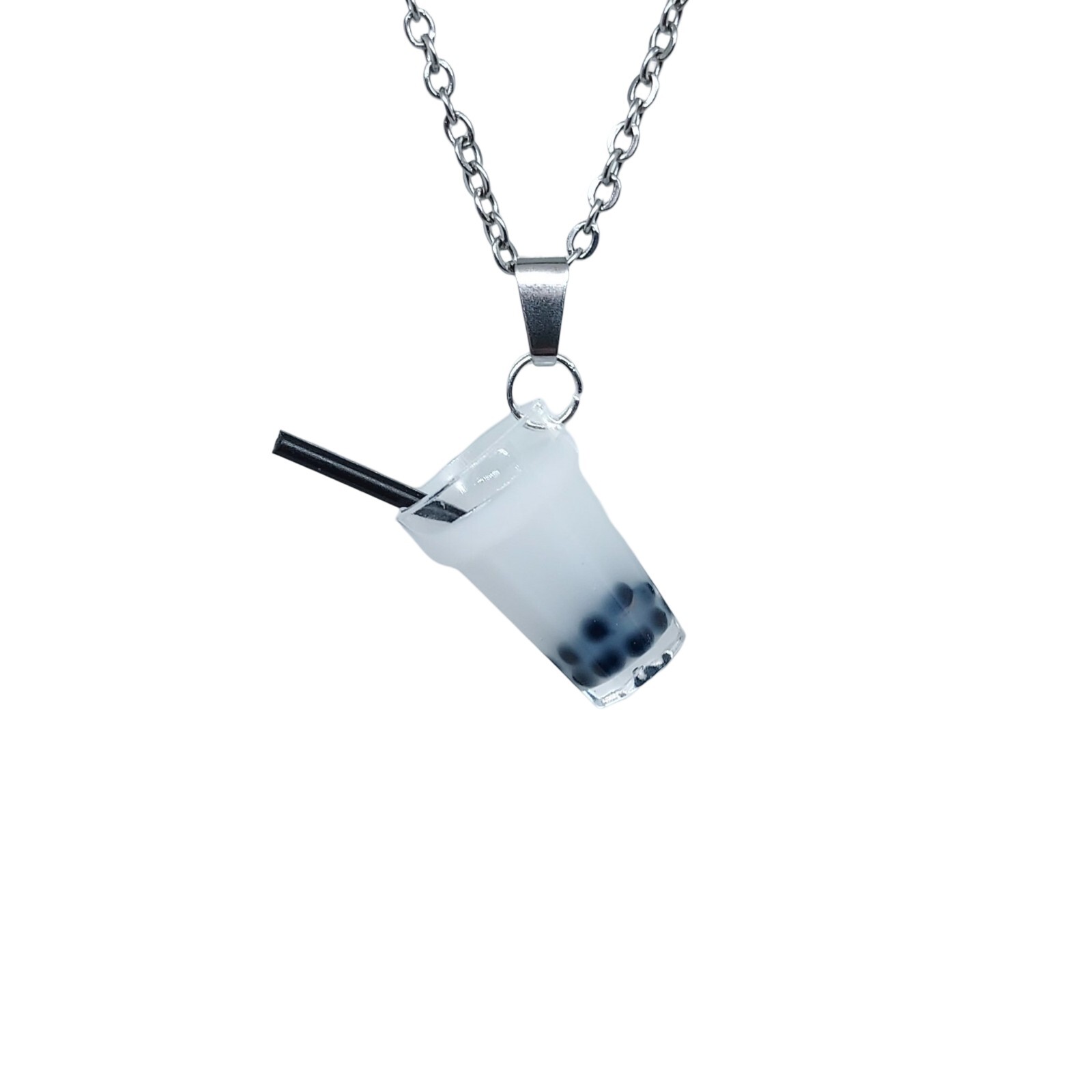 USA Seller 3D Boba Tea Bubble Pendant Necklace Jewelry Healing Colorful