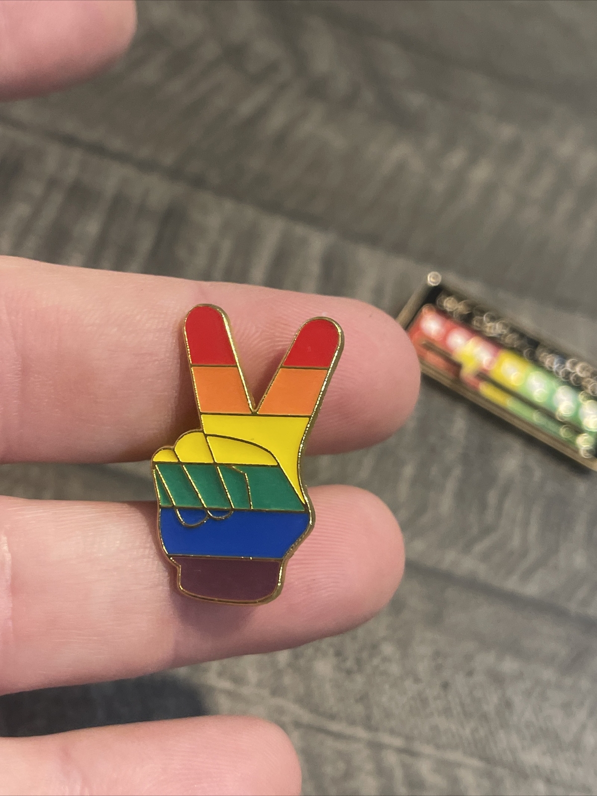 LGBTQ Pride Rainbow Enamel Pin Brooch Lot Of 9 Social Battery Safe Peace Social