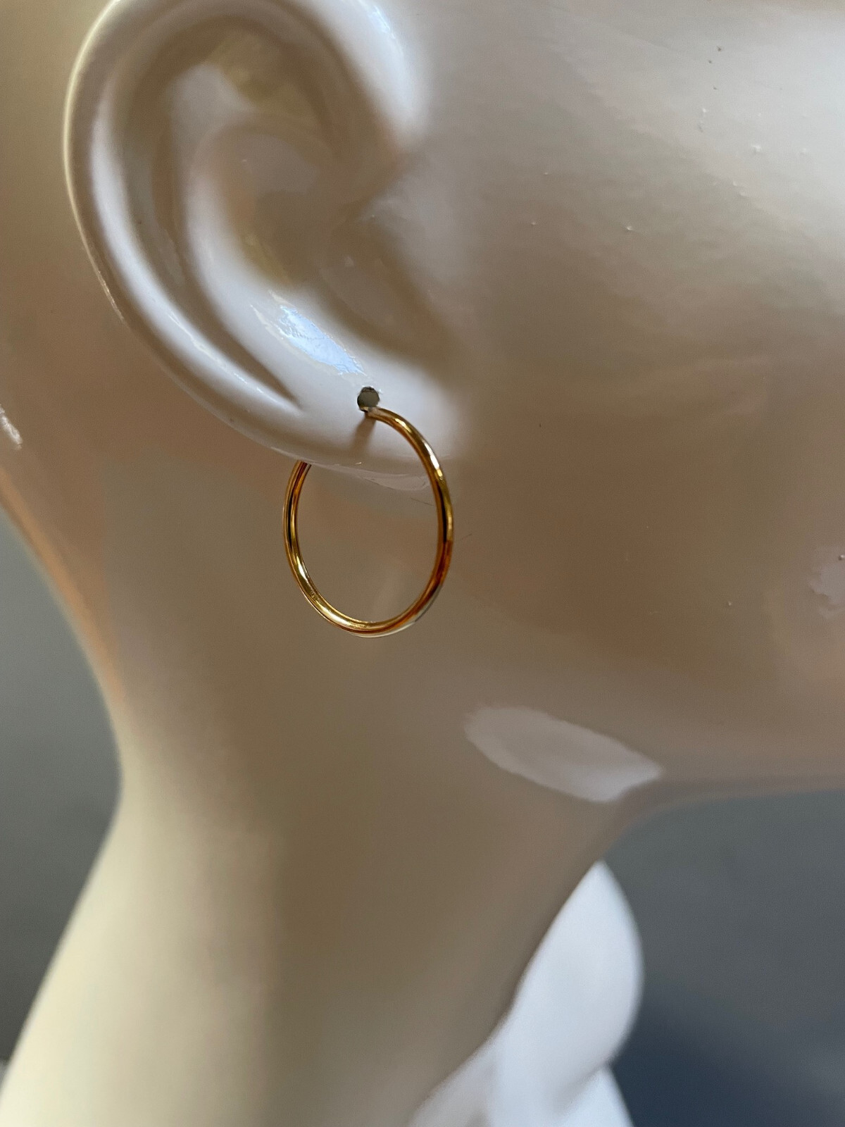 Gold Filled Hoop Earrings 7/8 Inch Diameter