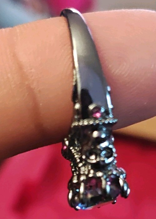 Ring With Rainbow Colors Size 8 adults children play costume fun skulls pink