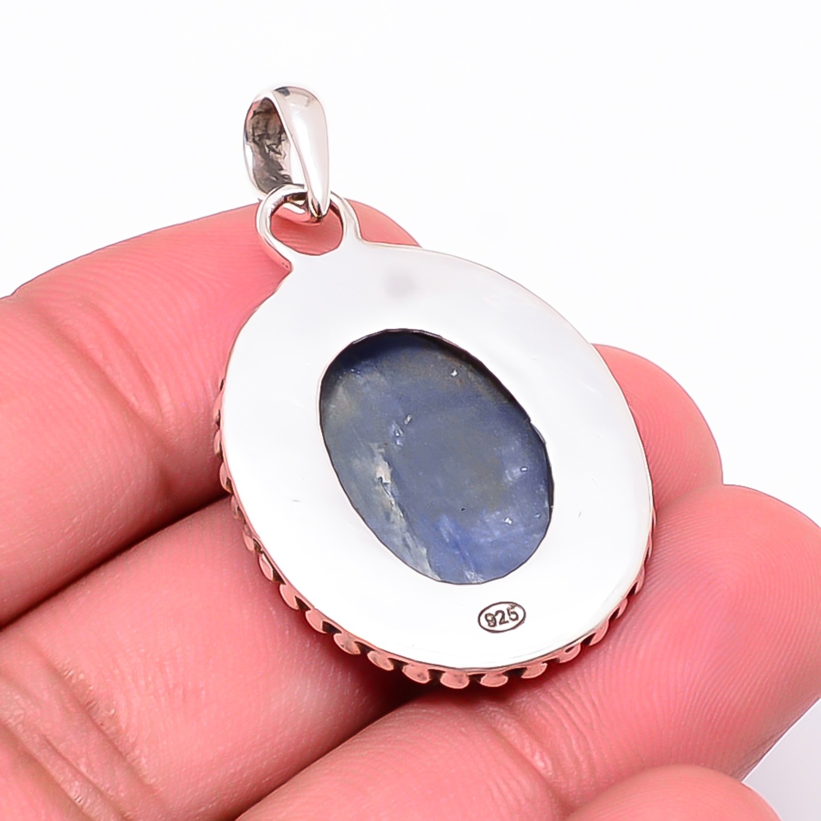 Kyanite – Nepal Designer Handmade 925 Sterling Silver Pendant 1.56″ P10699125710