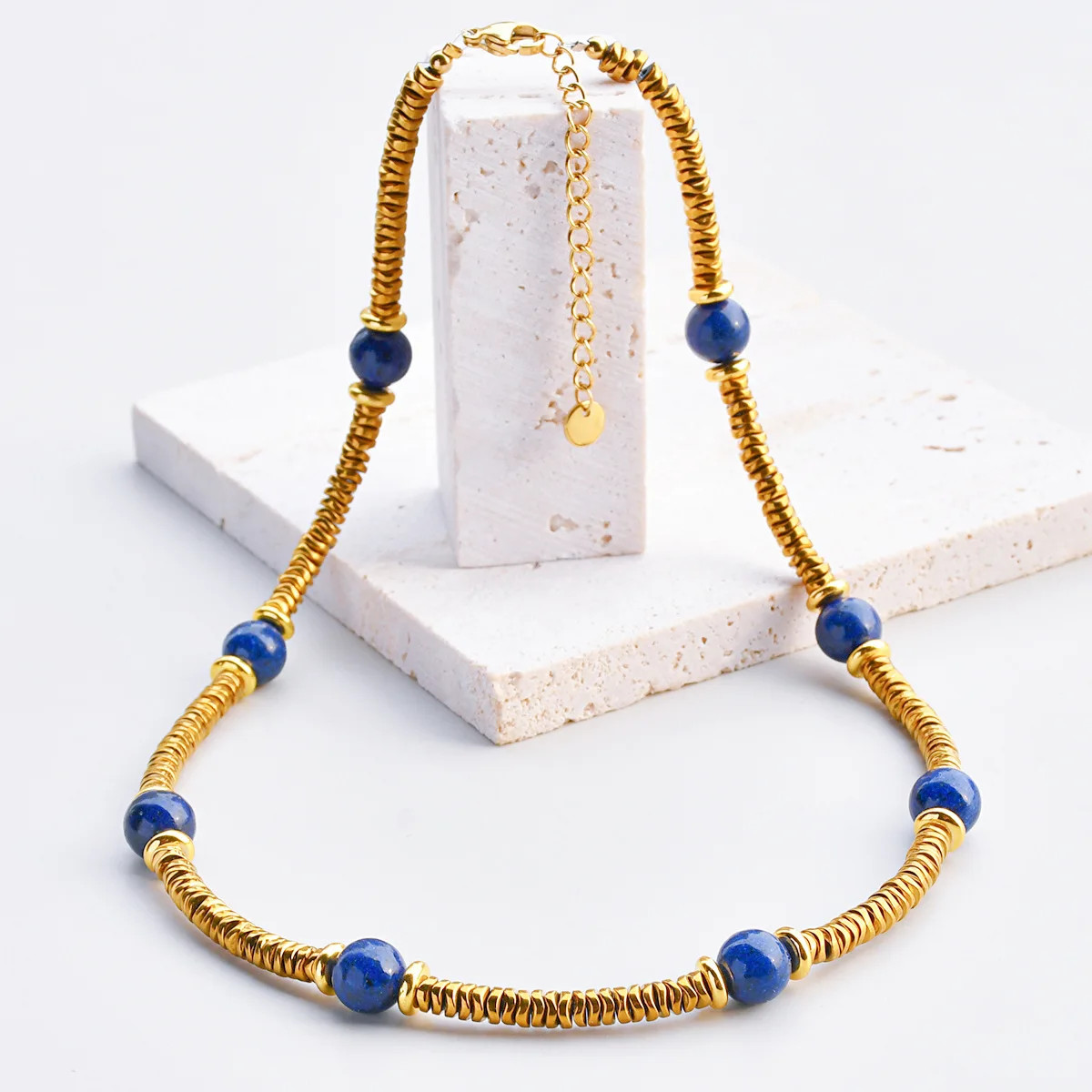 Loe| Bohemian Natural Stone Necklace for Women.1Pcs.316L Stainless Steel.Luxury