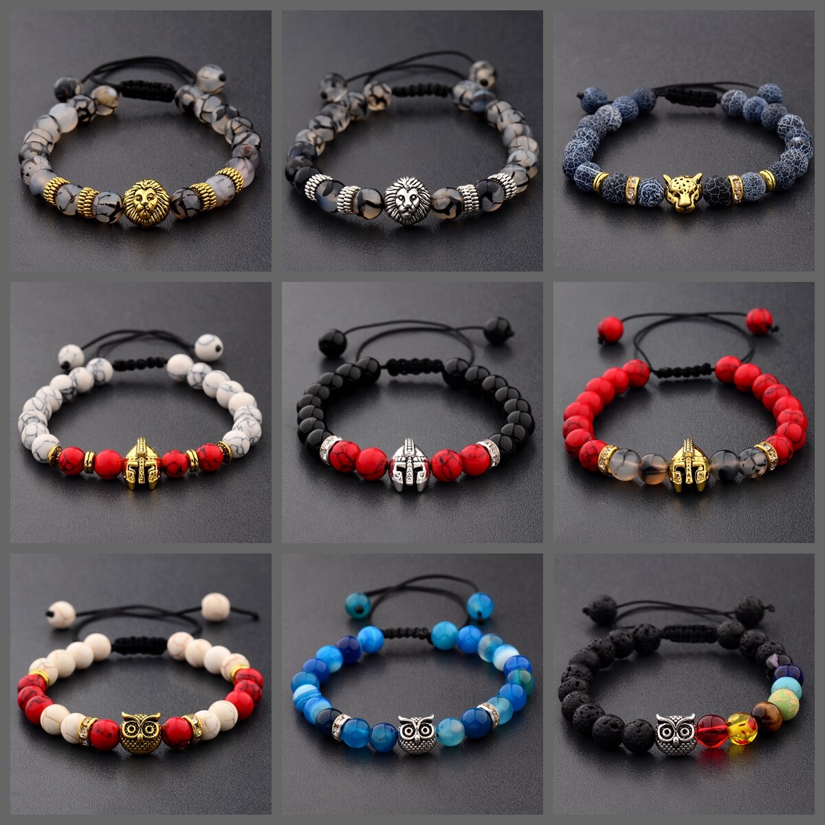 Wholesale Mixed Beaded Bracelet Natural Stone Stretch Women Men Bracelet Jewelry