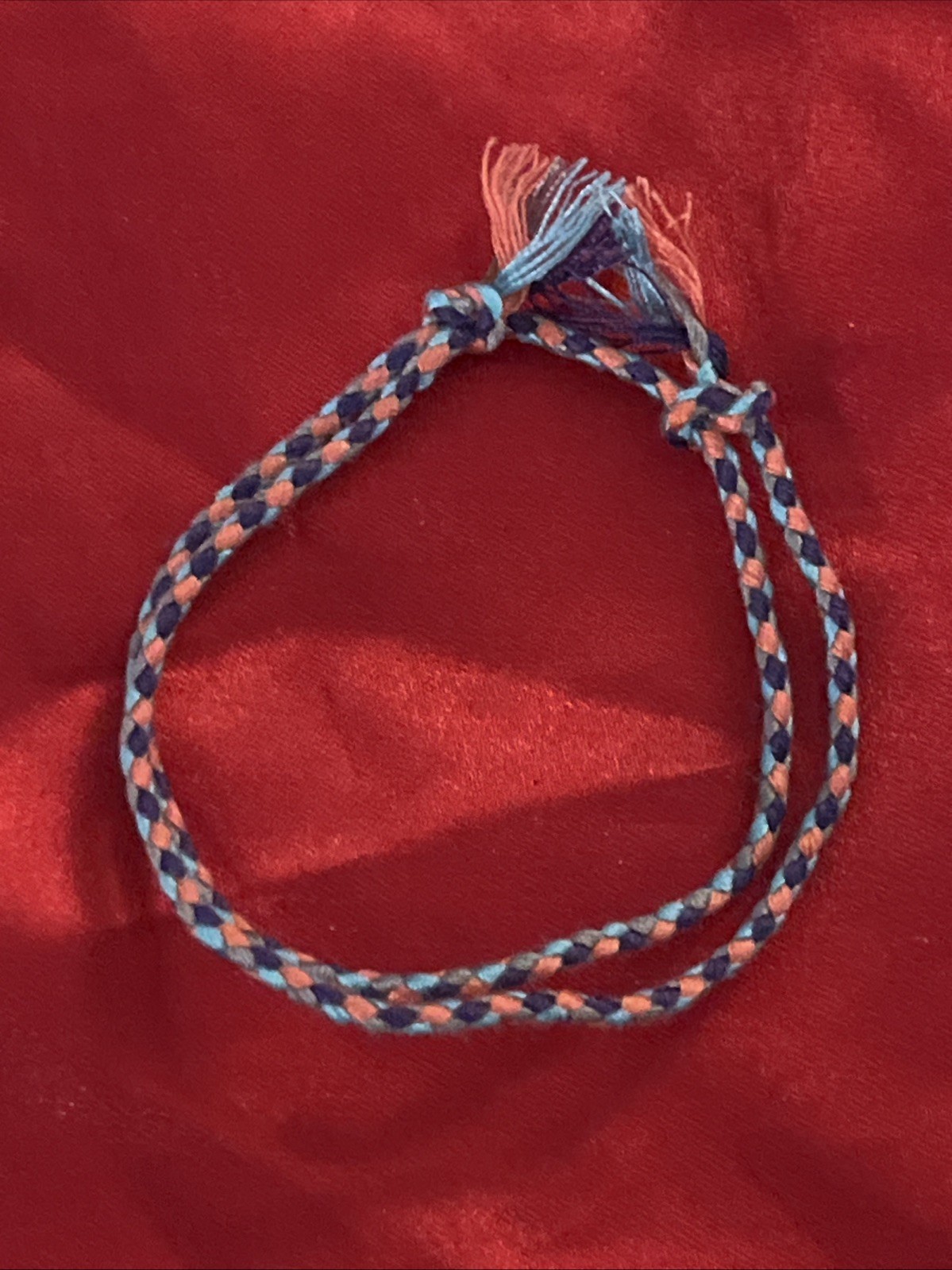 NEW BOHO BRAID THREAD FRIENDSHIP BRACELET ADJUSTABLE KNOT PURPLE PEACH AQUA NIP